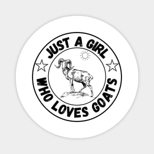 Just A Girl Who Loves Goats, Cute Colorful Goat Magnet